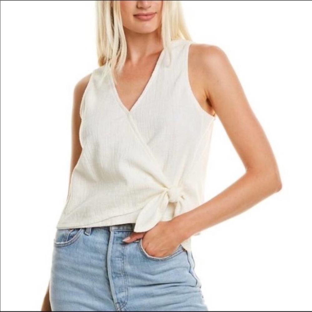 Madewell Texture & Thread Wrap-Tie Tank Top cream ivory L8969